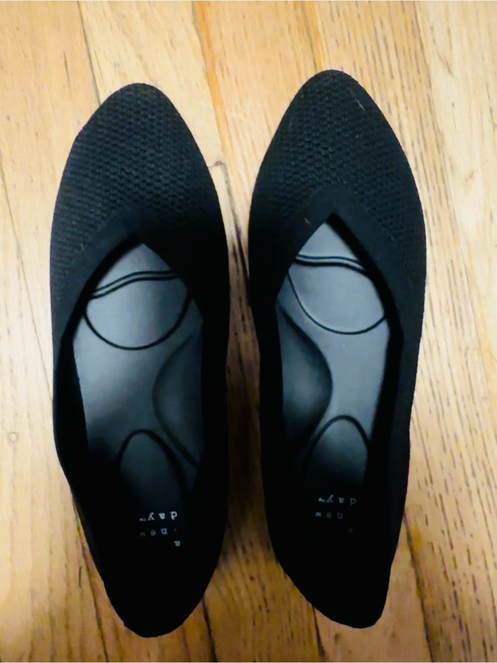 A New Day Classic Black Women's Knit Ballet Flats